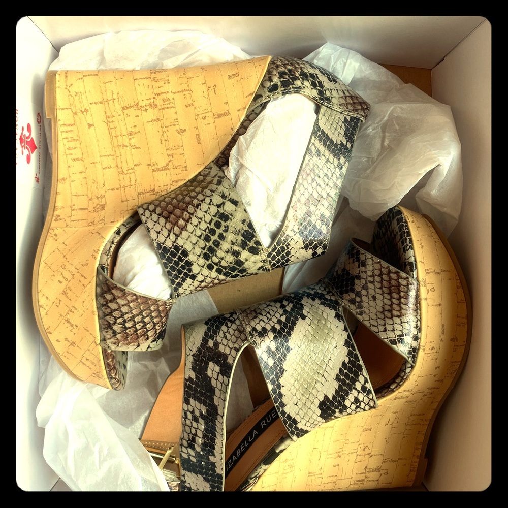 Snake print wedges